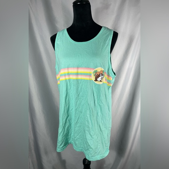 BUC-EES Women’s Summer Graphic Sleeveless Round Neck Tank Top Sz Large NWOT - Picture 1 of 9